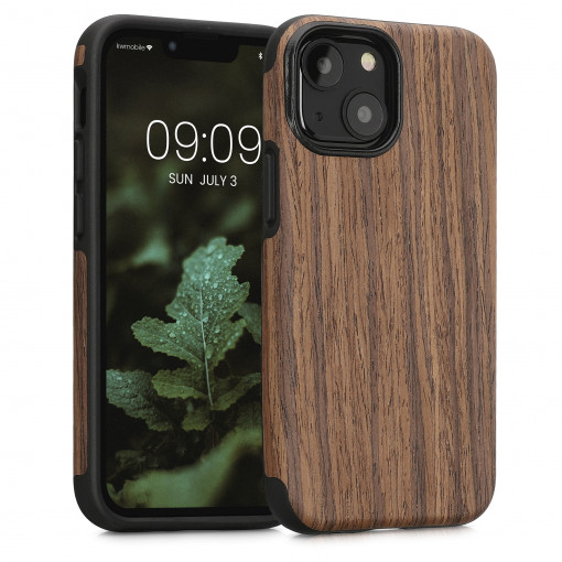 Husa Kwmobile pentru Apple iPhone 13 Mini, Lemn, Maro, 58301.01