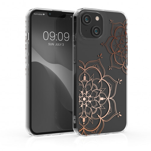 Husa Kwmobile pentru Apple iPhone 14 Plus, Silicon, Transparent/Rose Gold, 59205.03