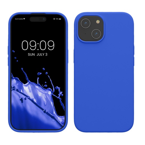 Husa Kwmobile pentru Apple iPhone 15, Albastru, Silicon, KWM000020CA015C
