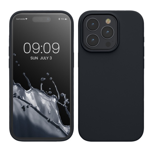 Husa Kwmobile pentru Apple iPhone 15 Pro, Albastru inchis, Silicon, KWM000020CC045C