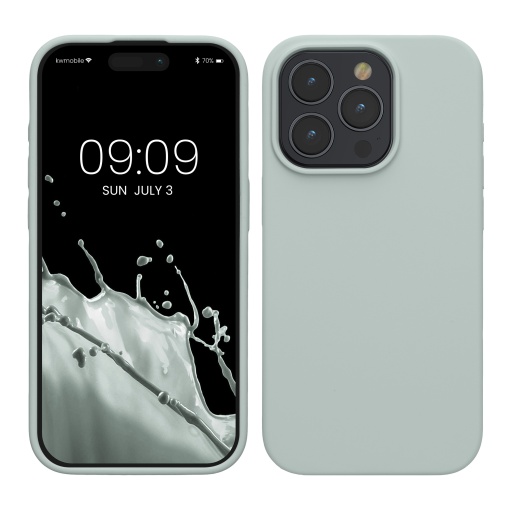 Husa Kwmobile pentru Apple iPhone 15 Pro, Verde deschis, Silicon, KWM000020CC024C - Img 1