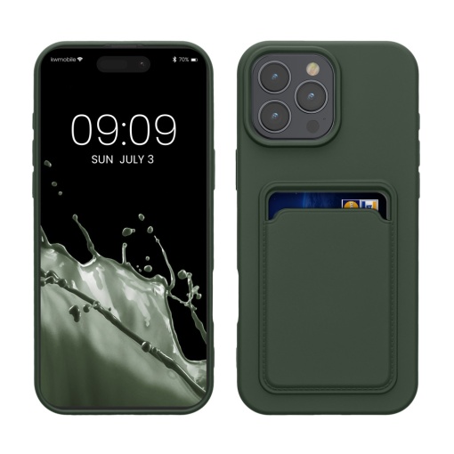 Husa Kwmobile pentru Apple iPhone 16 Pro Max, Verde inchis, Silicon, KWM000022UI002C