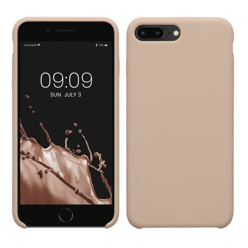 Husa Kwmobile pentru Apple iPhone 8 Plus/iPhone 7 Plus, Crem, Silicon, KWM0000087L104C