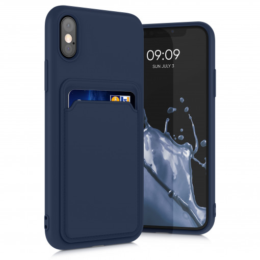 Husa Kwmobile pentru Apple iPhone X/iPhone XS, Silicon, Albastru, 55119.17