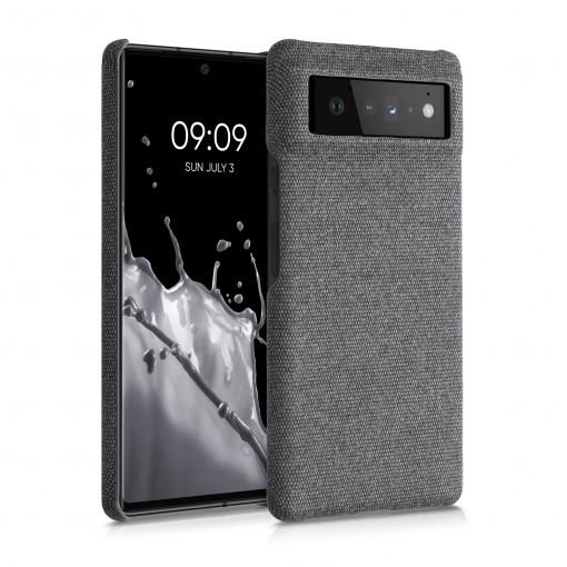 Husa Kwmobile pentru Google Pixel 6, Textil, Gri, 57795.22