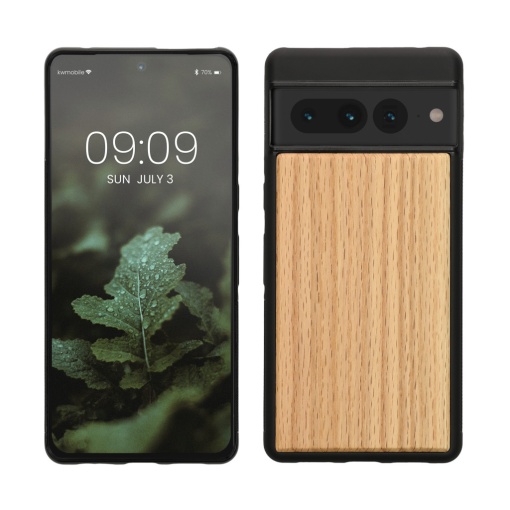 Husa Kwmobile pentru Google Pixel 7 Pro, Maro, Lemn/Silicon, KWM000017MY002C
