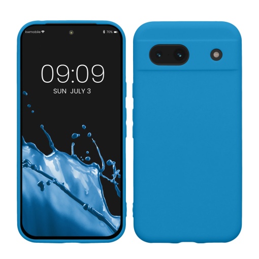 Husa Kwmobile pentru Google Pixel 8a, Albastru, Silicon, KWM000020KU029C
