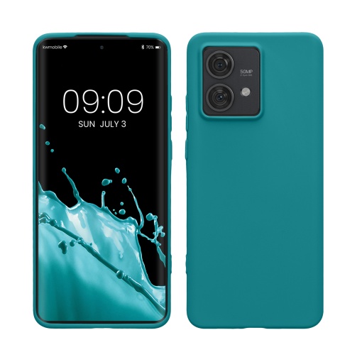 Husa Kwmobile pentru Motorola Edge 40 Neo, Verde inchis, Silicon, KWM000022NU002C - Img 1