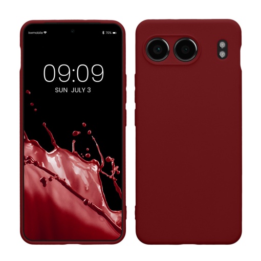 Husa Kwmobile pentru OnePlus Nord 4, Rosu inchis, Silicon, KWM000022VI003C