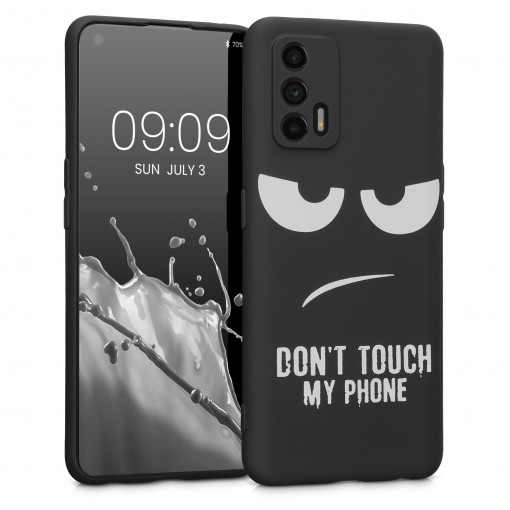 Husa Kwmobile pentru Realme GT 5G, Silicon, Negru/Alb, 58697.01