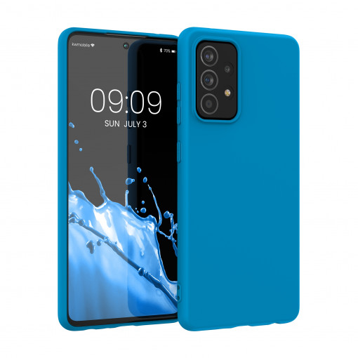 Husa Kwmobile pentru Samsung Galaxy A52/Galaxy A52 5G/Galaxy A52s 5G, Silicon, Albastru, 54346.224