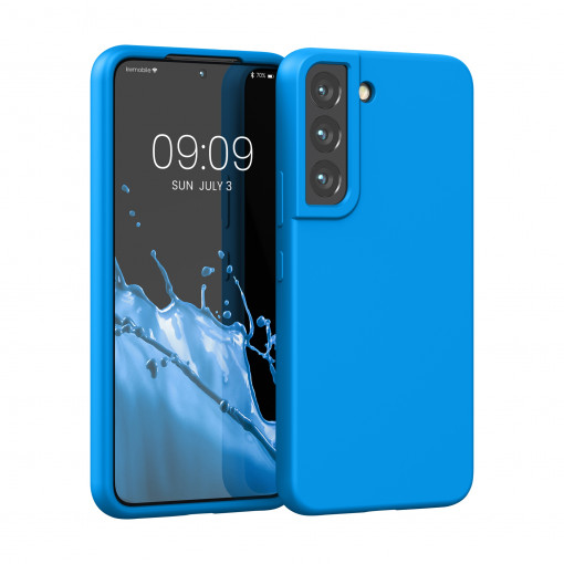 Husa Kwmobile pentru Samsung Galaxy S22, Silicon, Albastru, 56756.157
