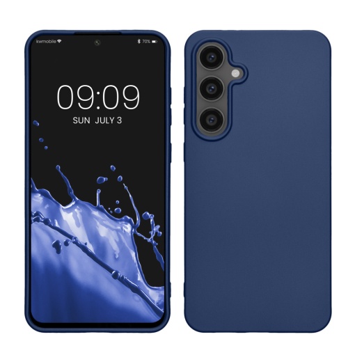 Husa Kwmobile pentru Samsung Galaxy S24 FE, Albastru, Silicon, KWM000021WP003C
