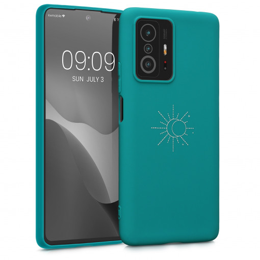 Husa kwmobile pentru Xiaomi 11/11T, Silicon, Albastru/Alb, 57013.05