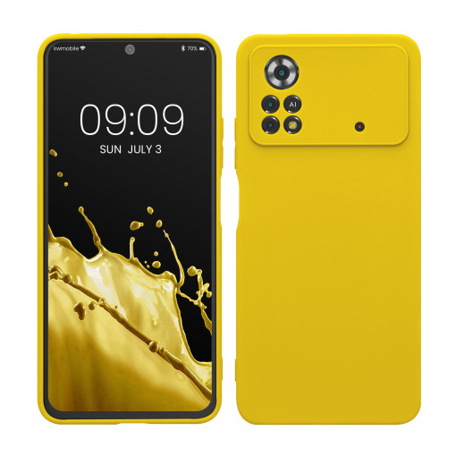 Husa kwmobile pentru Xiaomi Poco X5 Pro 5G, Silicon, Galben, 59759.165