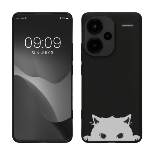Husa Kwmobile pentru Xiaomi Redmi Note 13 Pro Plus 5G, Negru/Alb, Silicon, KWM000020NR002C