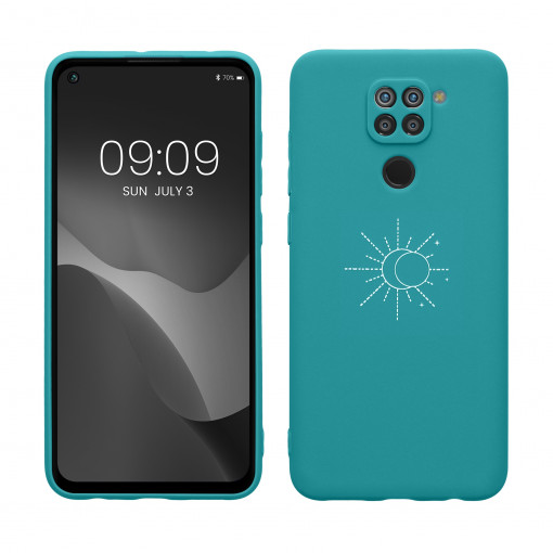 Husa kwmobile pentru Xiaomi Redmi Note 9, Silicon, Albastru/Alb, 52440.05