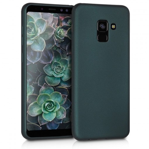 Husa pentru Samsung Galaxy A8 (2018), Silicon, Verde, 45634.14