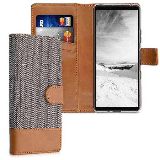 Husa pentru Sony Xperia 10 III, Textil, Gri, 55131.25, kwmobile