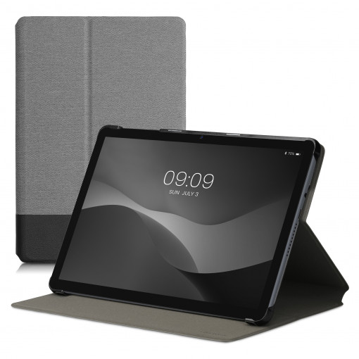 Husa pentru tableta Huawei MatePad T10/MatePad T10s, Kwmobile, Gri/Negru, Textil, 58774.01