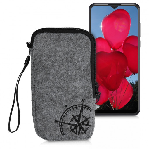 Husa Universala pentru telefon L - 6,5 inch, Microfibra, Negru, 49866.3.02