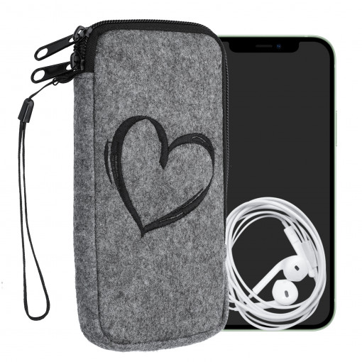 Husa Universala pentru telefon XL - 6,8 inch, Textil, Gri, 49866.4.09, kwmobile