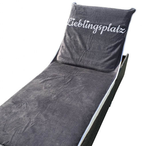 Prosop pentru sezlong Homelevel, 75 x 200 cm, Gri, Bumbac / Poliester, 55649.02.73