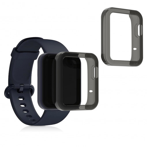 Set 2 Huse pentru Xiaomi Mi Watch Lite / Redmi Watch, kwmobile, Silicon, Gri, 54528.02