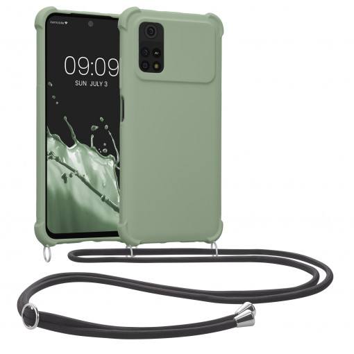 Bumper kwmobile pentru Xiaomi Poco M4 Pro, Silicon, Verde/Gri, 59494.172