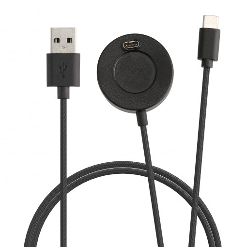 Cablu de incarcare USB pentru Garmin Vivoactive 4/Vivoactive 4S/Vivoactive 3, Kwmobile, Negru, Plastic, 59529.01