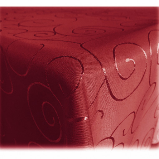 Fata de masa rotunda cu ornament Jemidi, 135 cm, Rosu, Poliester, 55264.20.21