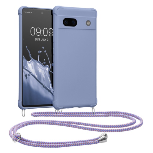 Husa Kwmobile cu jnur pentru Google Pixel 7a, Albastru, Silicon, KWM000019YH005C