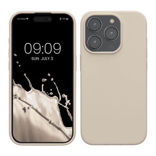 Husa Kwmobile pentru Apple iPhone 15 Pro, Crem, Silicon, KWM000020CC012C - Img 1