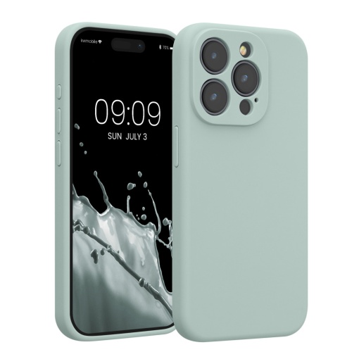 Husa Kwmobile pentru Apple iPhone 15 Pro, Verde deschis, Silicon, KWM000022OM015C