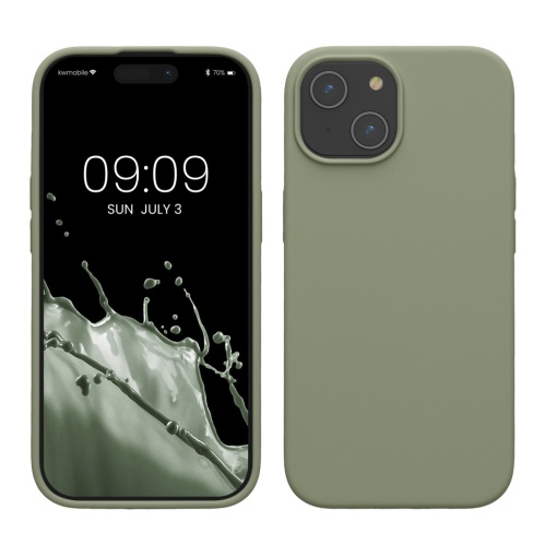 Husa Kwmobile pentru Apple iPhone 15, Verde deschis, Silicon, KWM000020CA019C