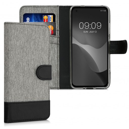 Husa Kwmobile pentru Asus Zenfone 8, Textil, Gri/Negru, 56648.22