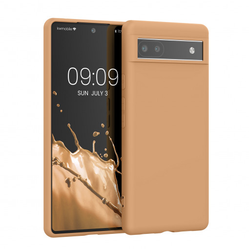 Husa kwmobile pentru Google Pixel 6a, Silicon, Maro, 57799.245
