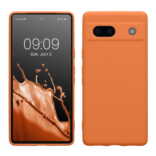 Husa Kwmobile pentru Google Pixel 7a, Portocaliu, Silicon, KWM000019YF036C