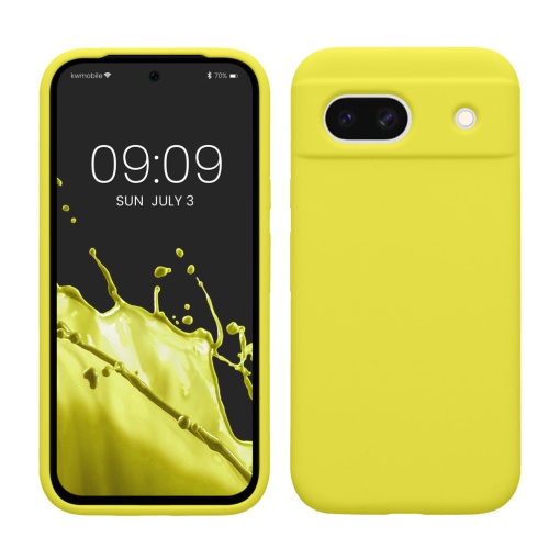 Husa Kwmobile pentru Google Pixel 8a, Galben, Silicon, KWM000020KQ049C
