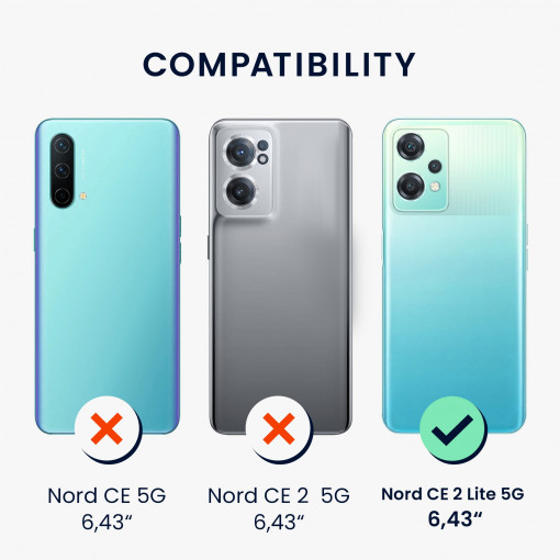 Husa kwmobile pentru OnePlus Nord CE 2 Lite 5G, Lemn, Maro/Negru, 58763.02