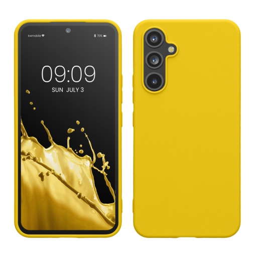 Husa Kwmobile pentru Samsung Galaxy A54 5G, Galben, Silicon, KWM000018FR038C