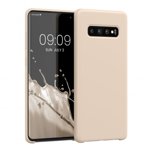 Husa kwmobile pentru Samsung Galaxy S10 Plus, Silicon, Bej, 49028.210 - Img 1