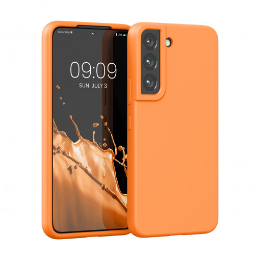 Husa Kwmobile pentru Samsung Galaxy S22, Silicon, Portocaliu, 56756.150