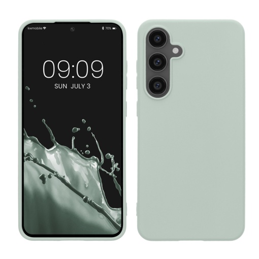 Husa Kwmobile pentru Samsung Galaxy S24 FE, Verde deschis, Silicon, KWM000021WC004C