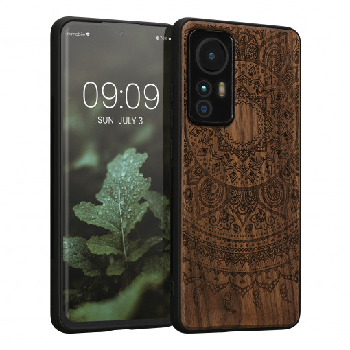 Husa Kwmobile pentru Xiaomi 12/12X, Lemn, Maro, 56788.06