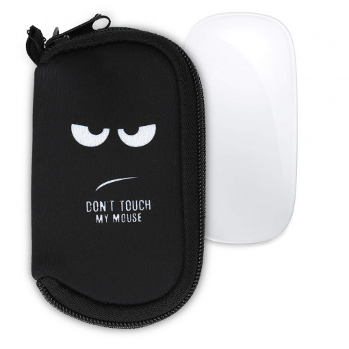 Husa pentru mouse Apple Magic Mouse 2/Magic Mouse 1, Kwmobile, Negru/Alb, Neopren, 51118.01