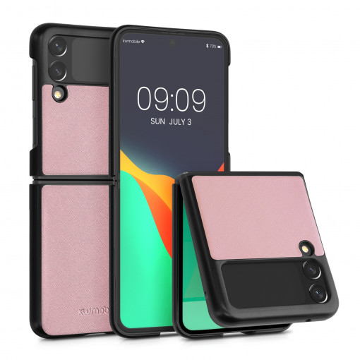 Husa pentru Samsung Galaxy Z Flip 3, Piele ecologica, Roz, 56286.81, kwmobile