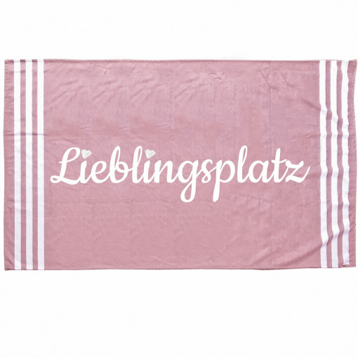 Prosop de plaja Homelevel, 90 x 180 cm, Roz / Alb, Bumbac / Poliester, 54897.02
