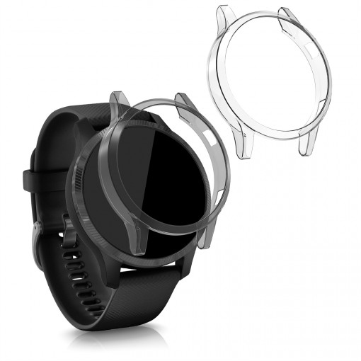 Set 2 Huse pentru Garmin Venu, kwmobile, Silicon, Gri / Transparent, 52675.02
