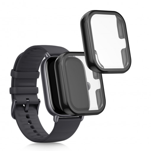 Set 2 huse pentru Huami Amazfit GTS 3, Kwmobile, Negru, Plastic, 57432.01